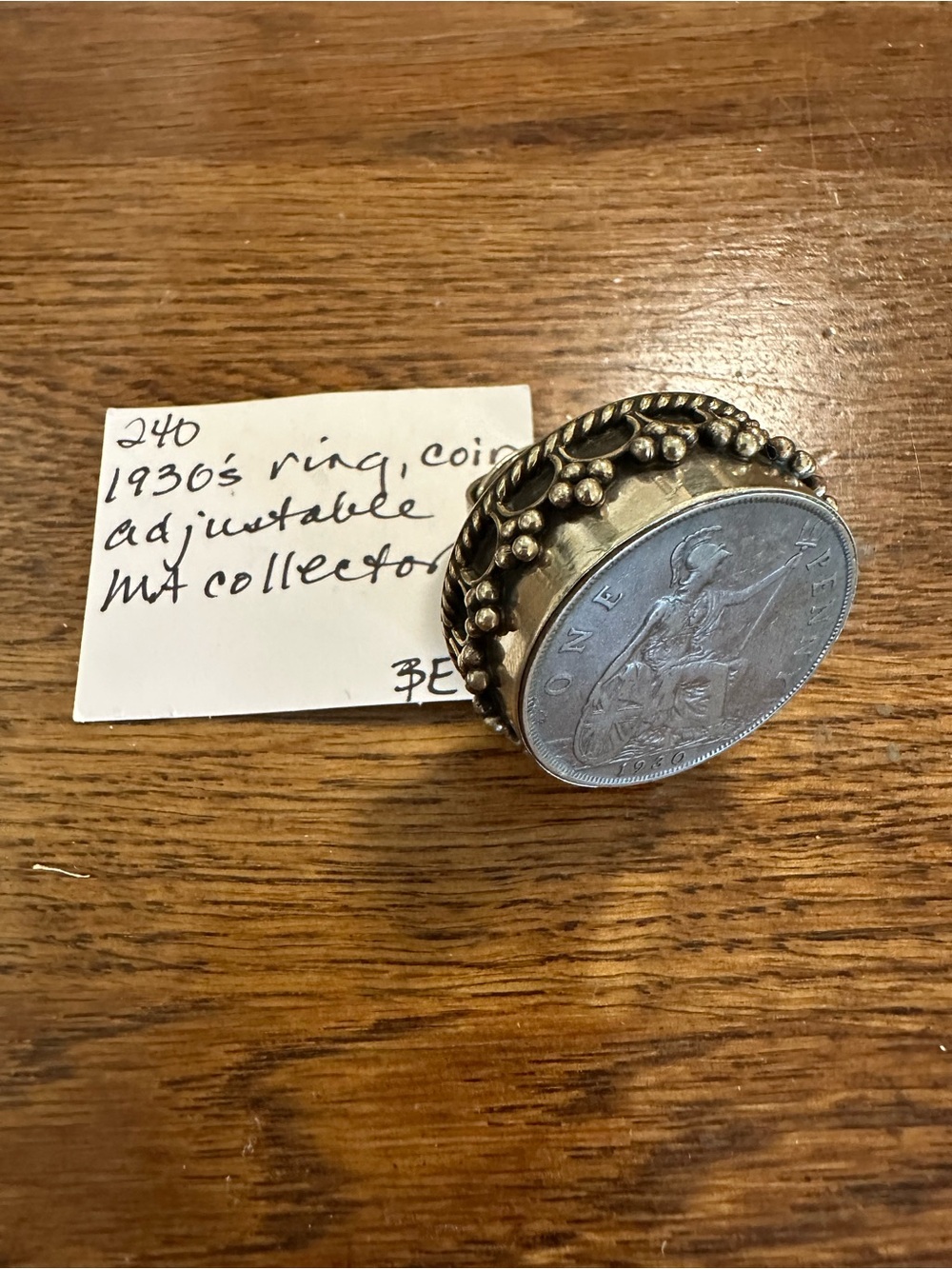 Made In The Deep South 1930’s Silver Coin Statement Ring - Adjustable - MIDS - Picture 8 of 11